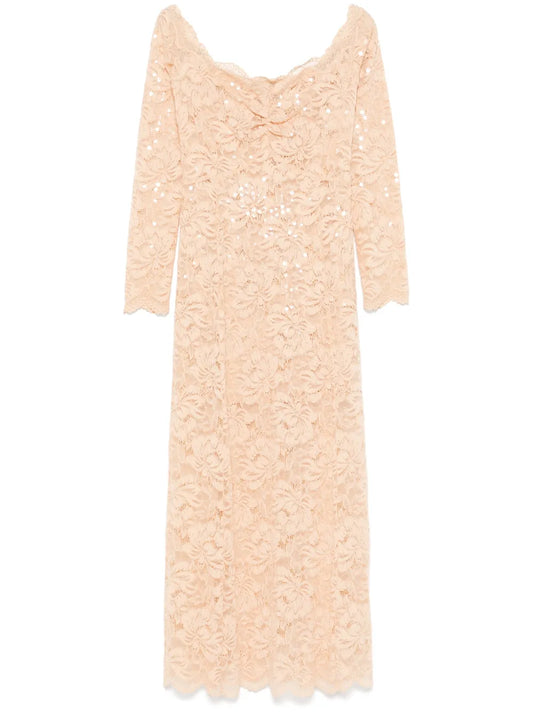 Sequinned Lace Maxi Dress