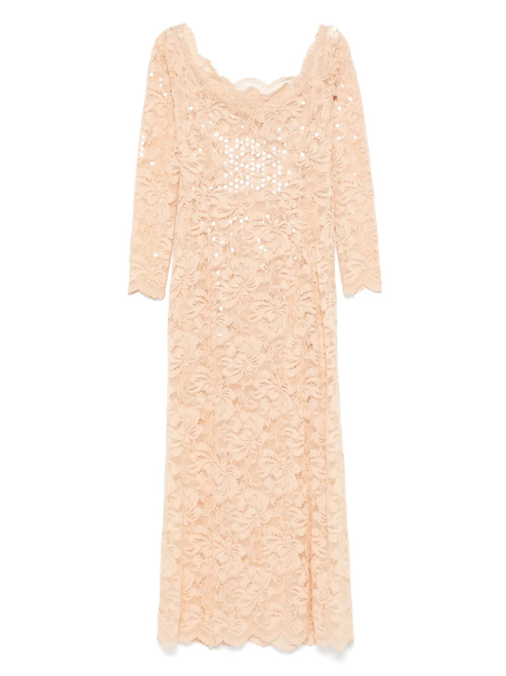 Sequinned Lace Maxi Dress