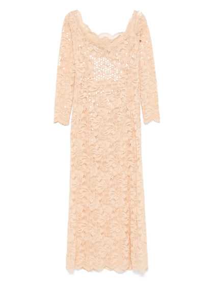 Sequinned Lace Maxi Dress