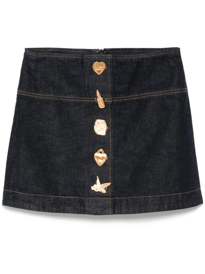 Crush Denim Mini Skirt