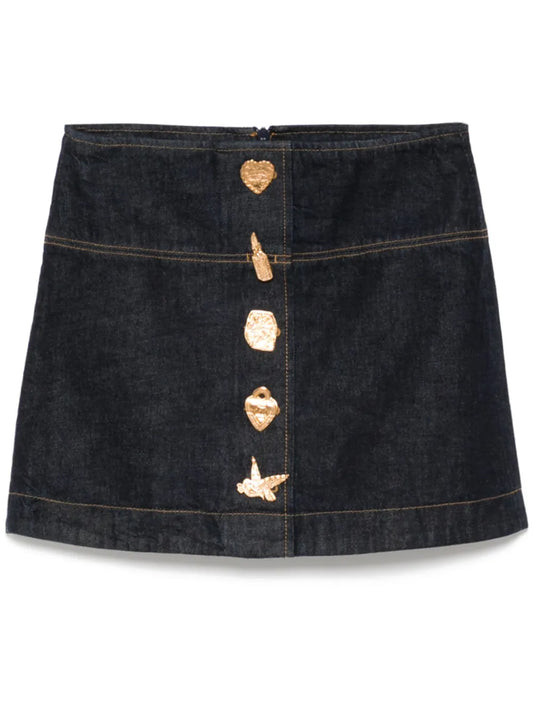 Crush Denim Mini Skirt