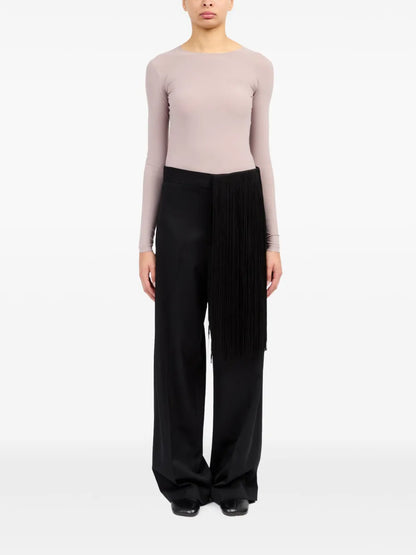 Fringe-Detailing Flared Trousers