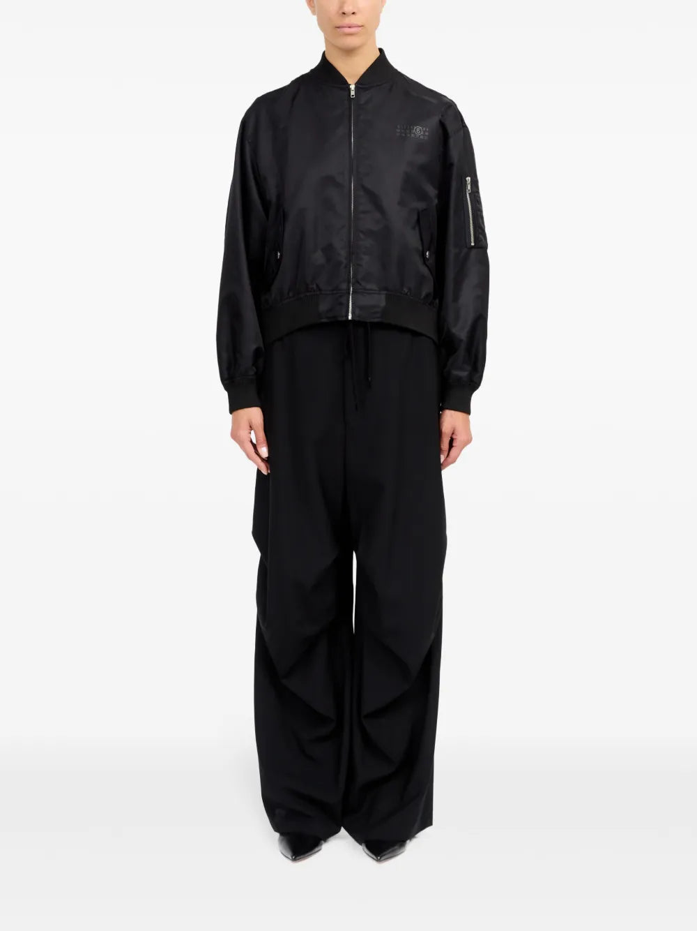 Numbers-Print Bomber Jacket