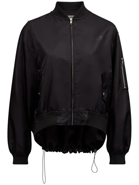Numbers-Print Bomber Jacket