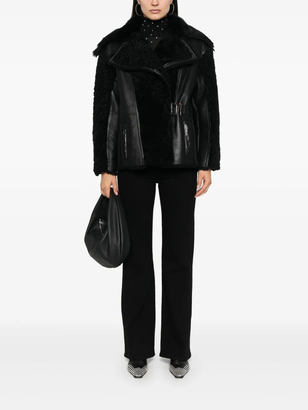 Panelled Leather Jacket