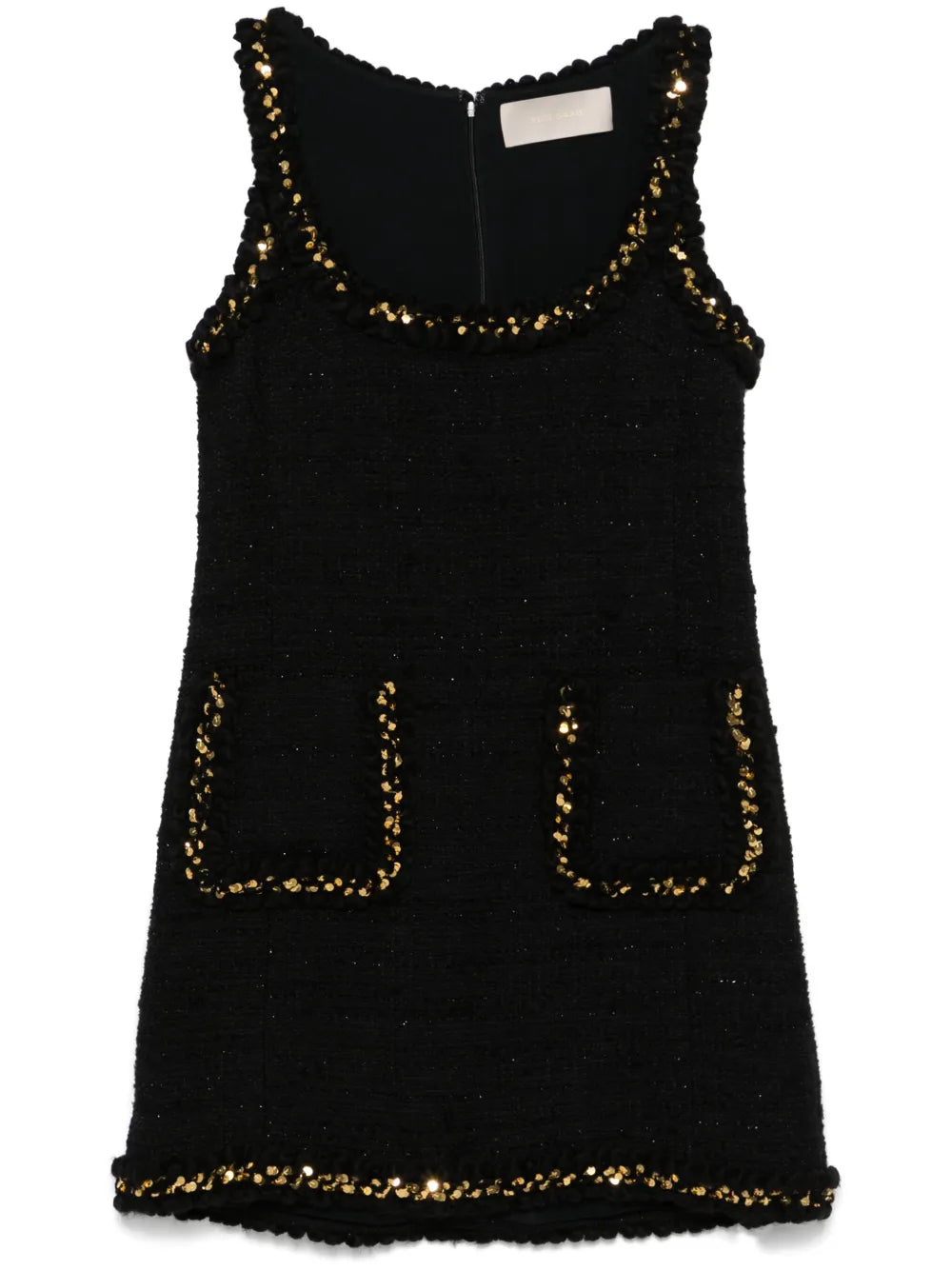 Embroidered Tweed Mini Dress