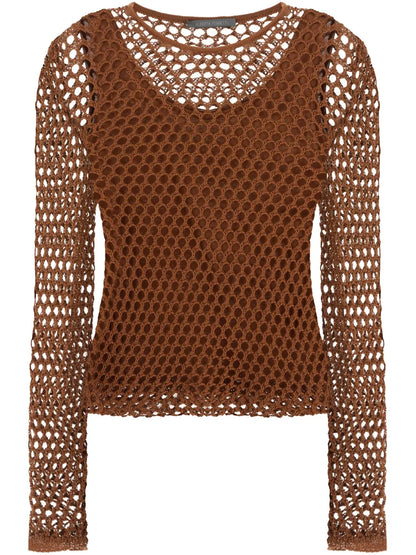 Mesh Long-Sleeves Top
