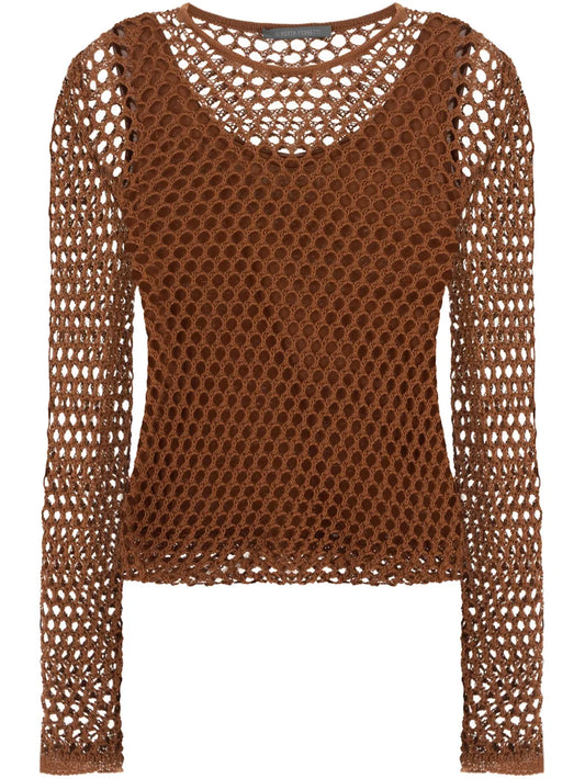 Mesh Long-Sleeves Top