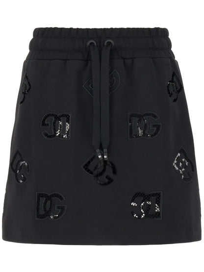Logo-Patch Jersey Mini Skirt