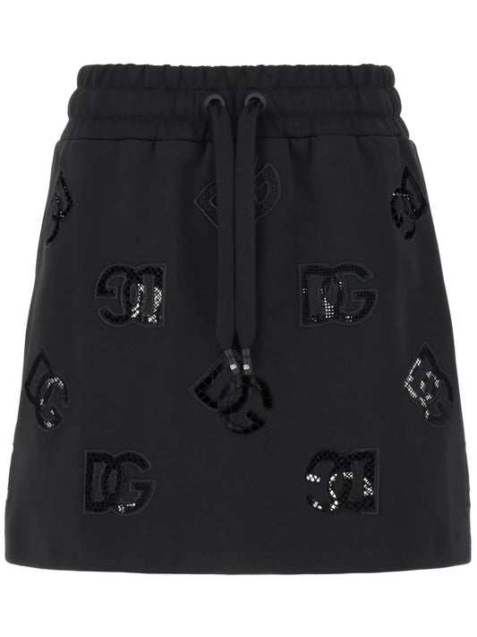 Logo-Patch Jersey Mini Skirt