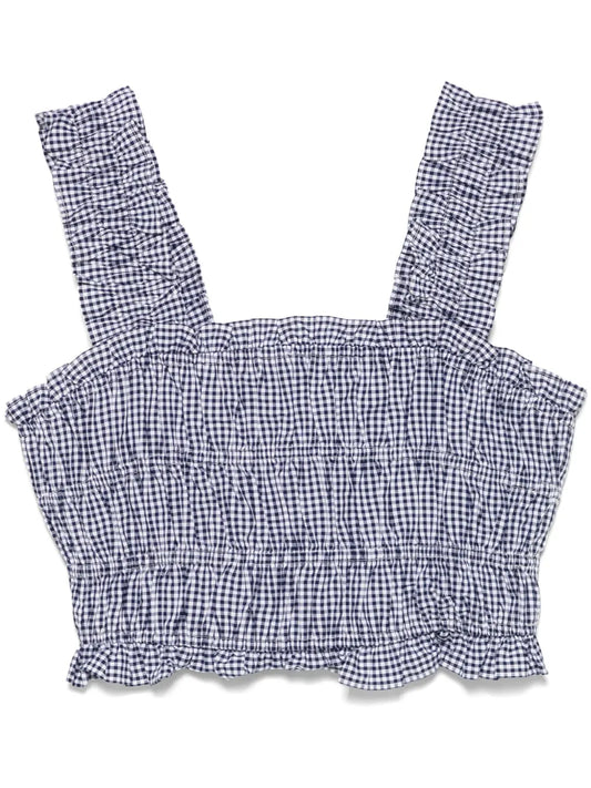 Gingham-Print Top