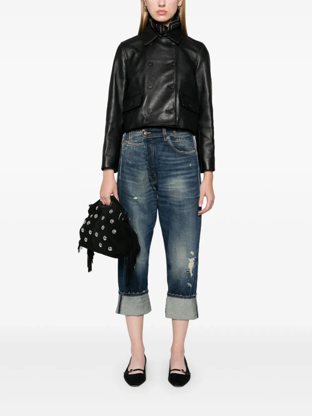 Cropped Leather Jacket
