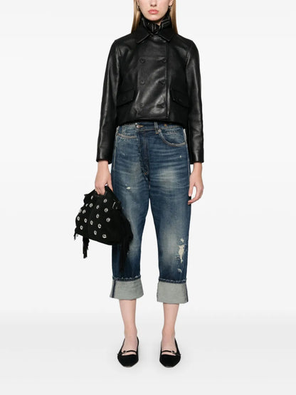 Cropped Leather Jacket