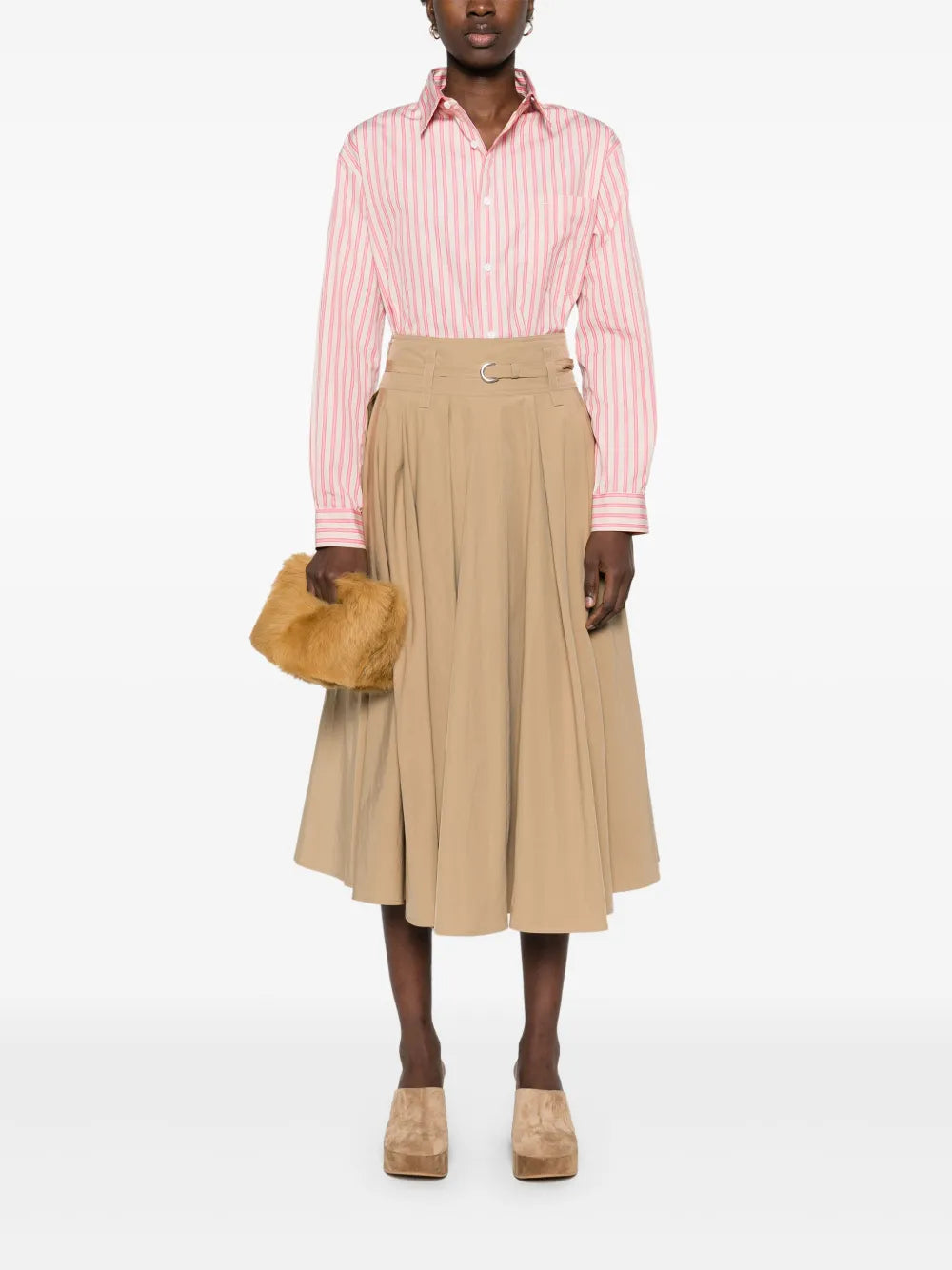 Pleated Midi Skirt