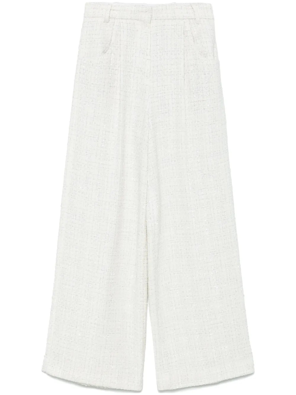 Wide-Leg Tweed Trousers