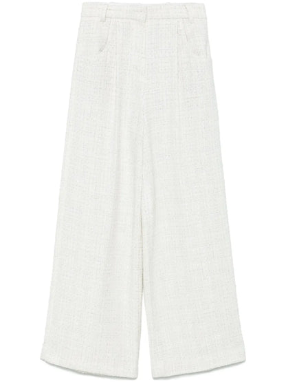 Wide-Leg Tweed Trousers