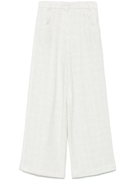 Wide-Leg Tweed Trousers