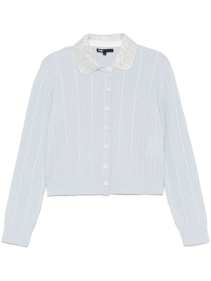 Embellished-Collar Cardigan