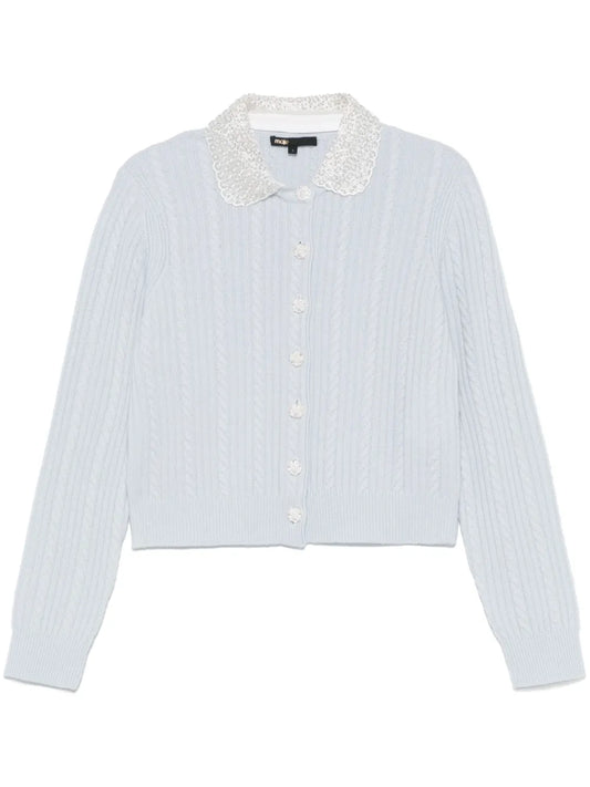 Embellished-Collar Cardigan