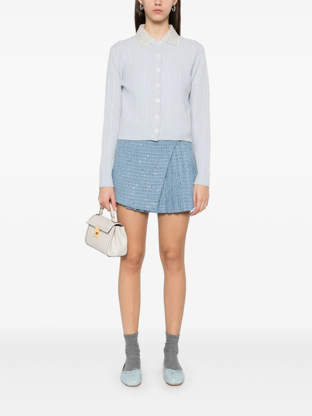 Embellished-Collar Cardigan
