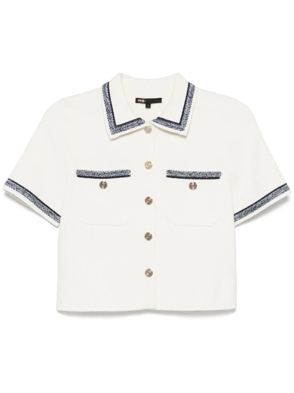 Stripe-Trim Top