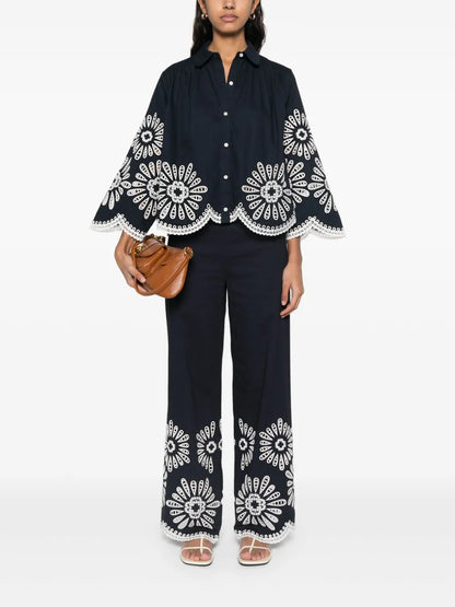 Broderie Anglaise-Detail Shirt
