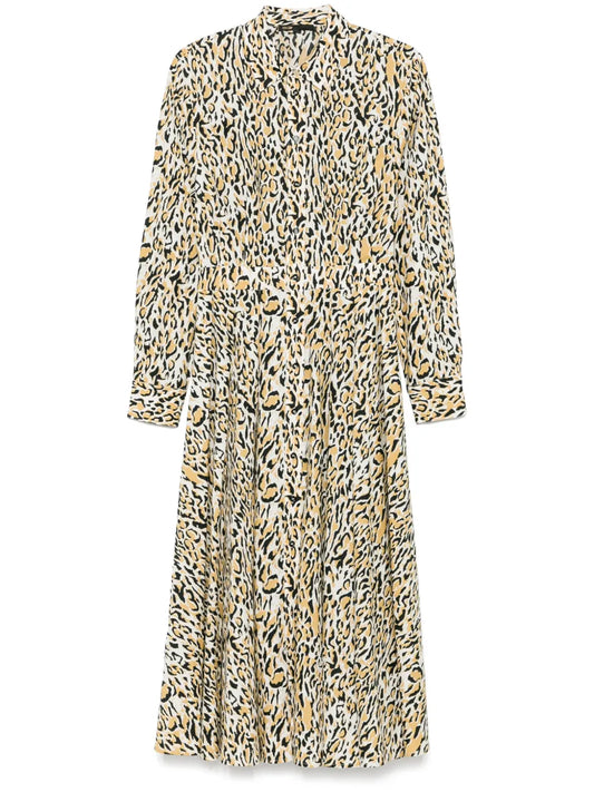 Leopard-Print Midi Dress