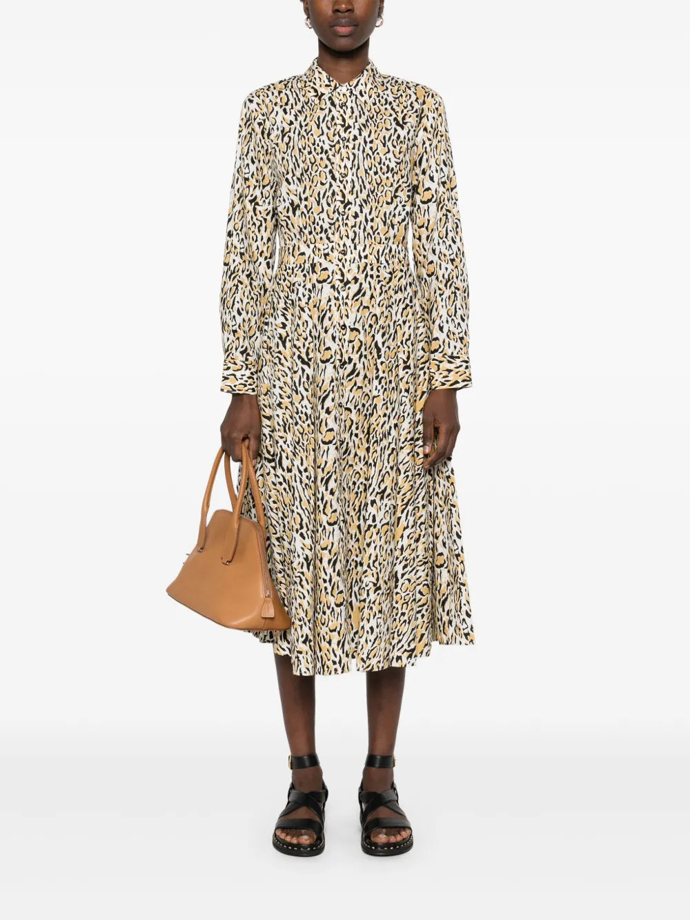 Leopard-Print Midi Dress