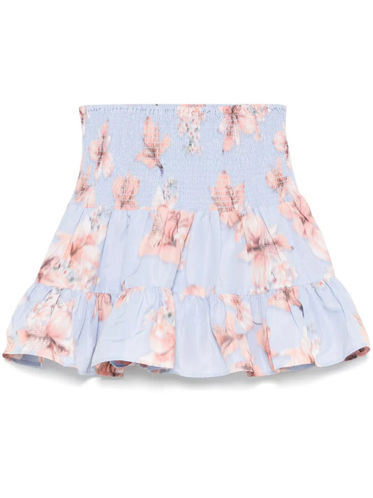 Floral-Print Mini Skirt