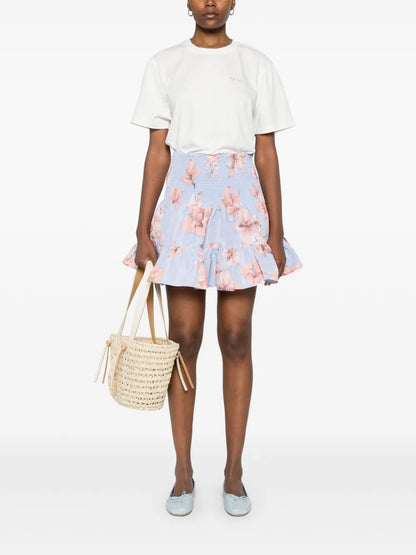 Floral-Print Mini Skirt