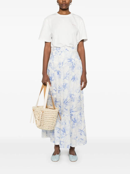 Floral-Print Midi Skirt