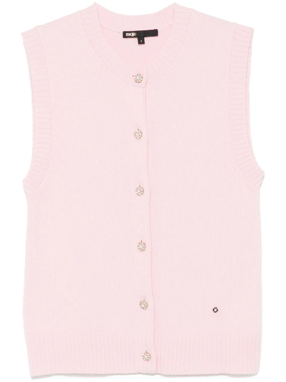 Sleeveless Wool-Cashmere Cardigan