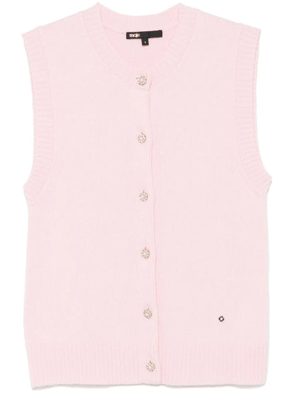Sleeveless Wool-Cashmere Cardigan