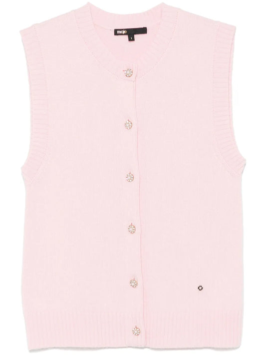 Sleeveless Wool-Cashmere Cardigan