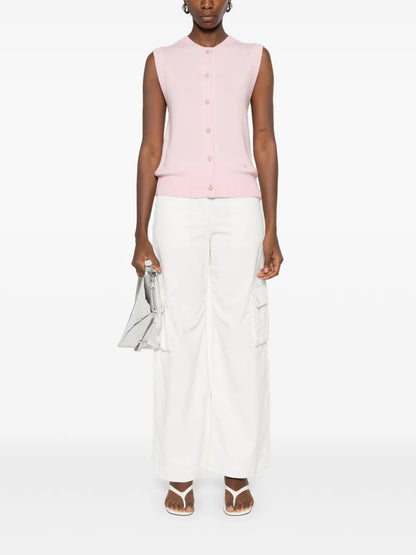 Sleeveless Wool-Cashmere Cardigan