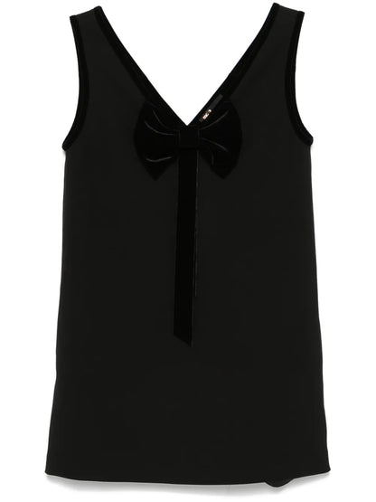 Velvet-Collar Pinafore Dress