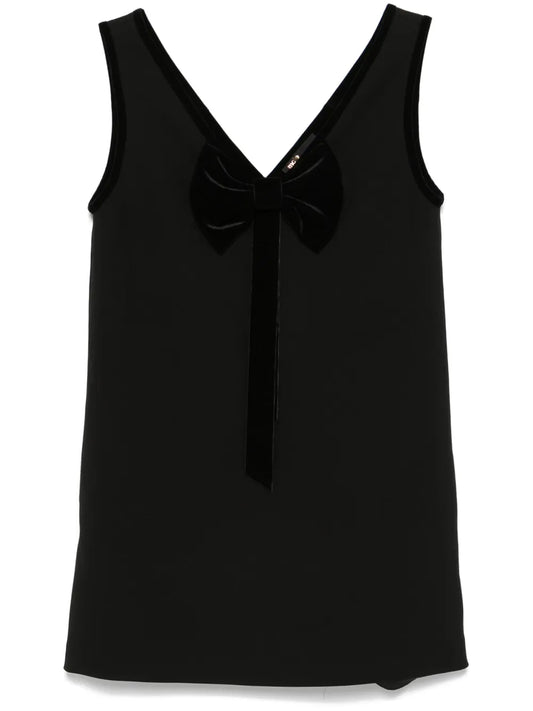 Velvet-Collar Pinafore Dress