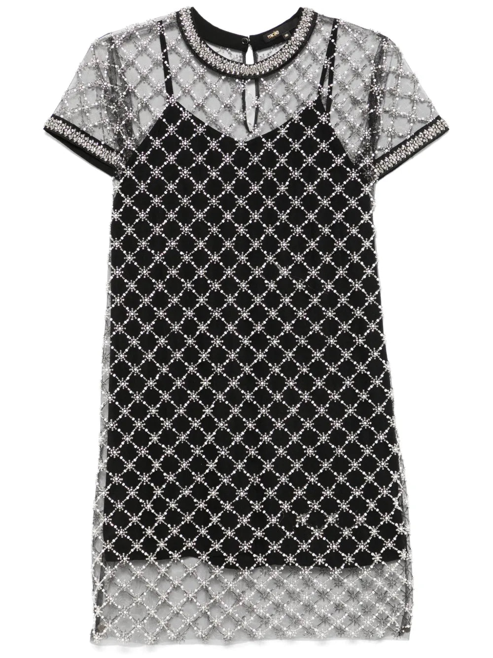 Embroidered Tulle Mini Dress