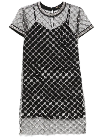 Embroidered Tulle Mini Dress