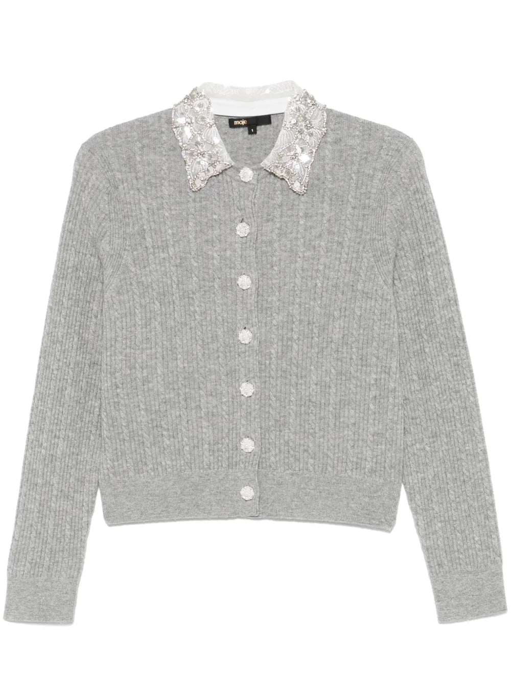 Embellished-Collar Cardigan