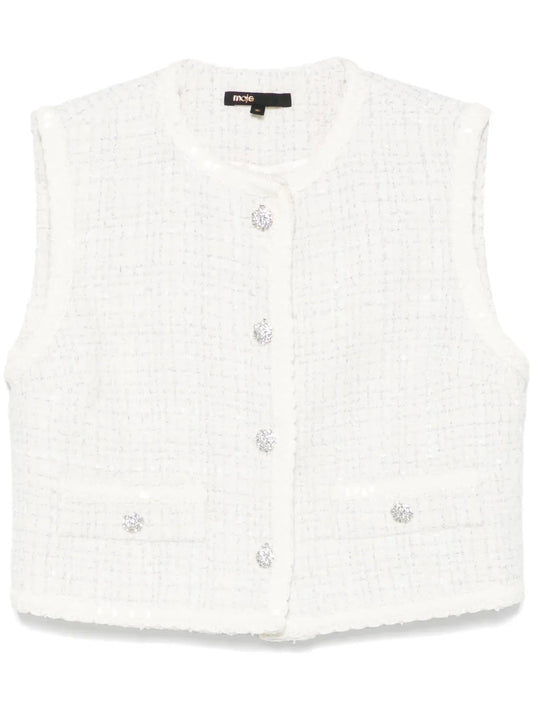 Sequin-Embellished Tweed Jacket