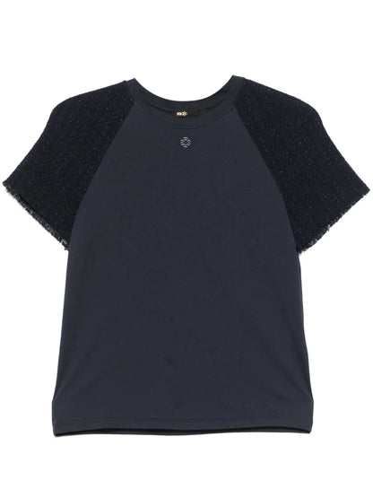 Tweed-Panelled T-Shirt