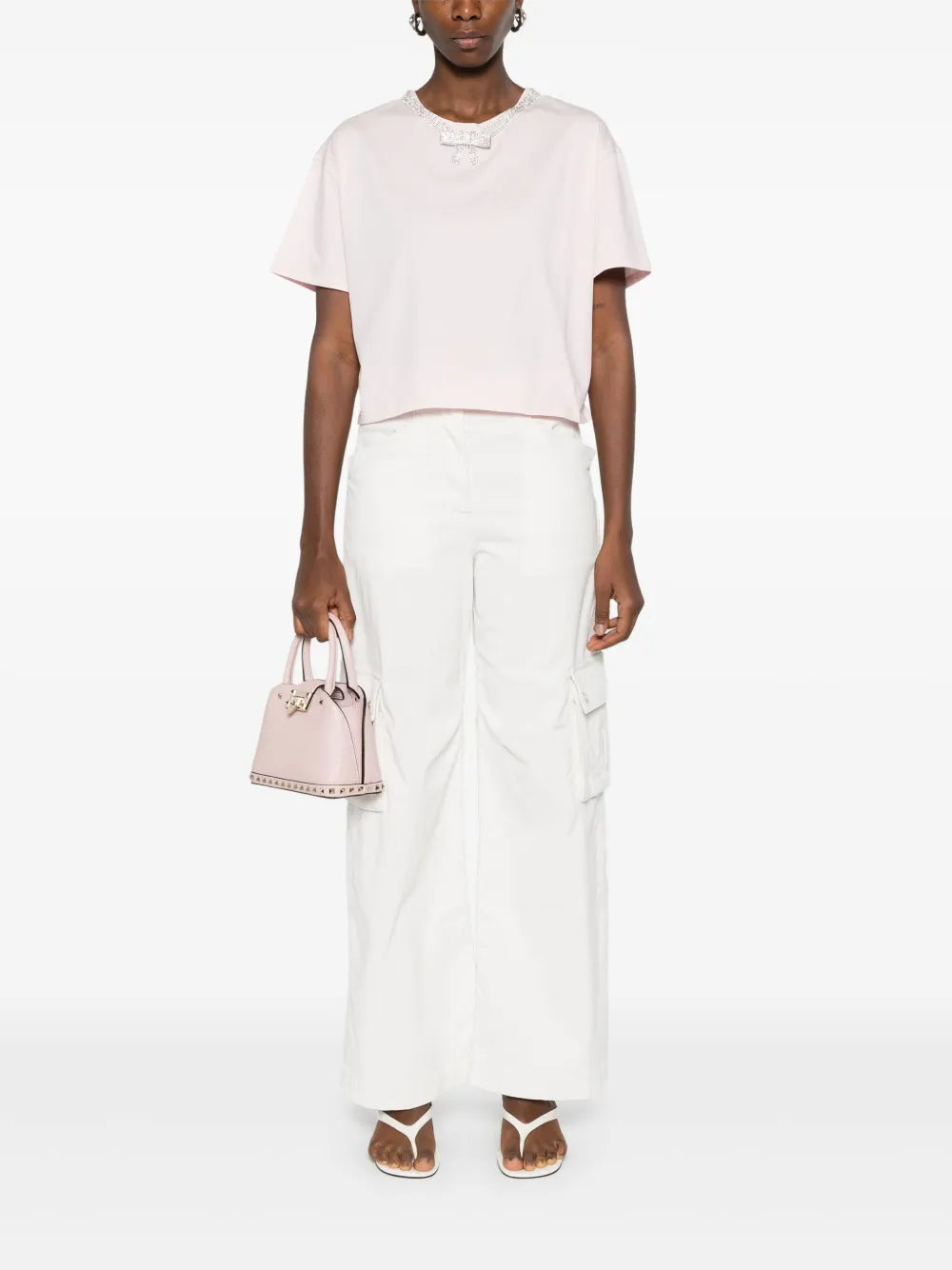 Embellished-Neck T-Shirt