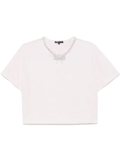 Embellished-Neck T-Shirt