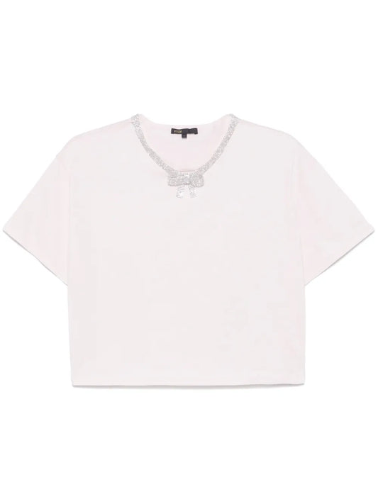 Embellished-Neck T-Shirt