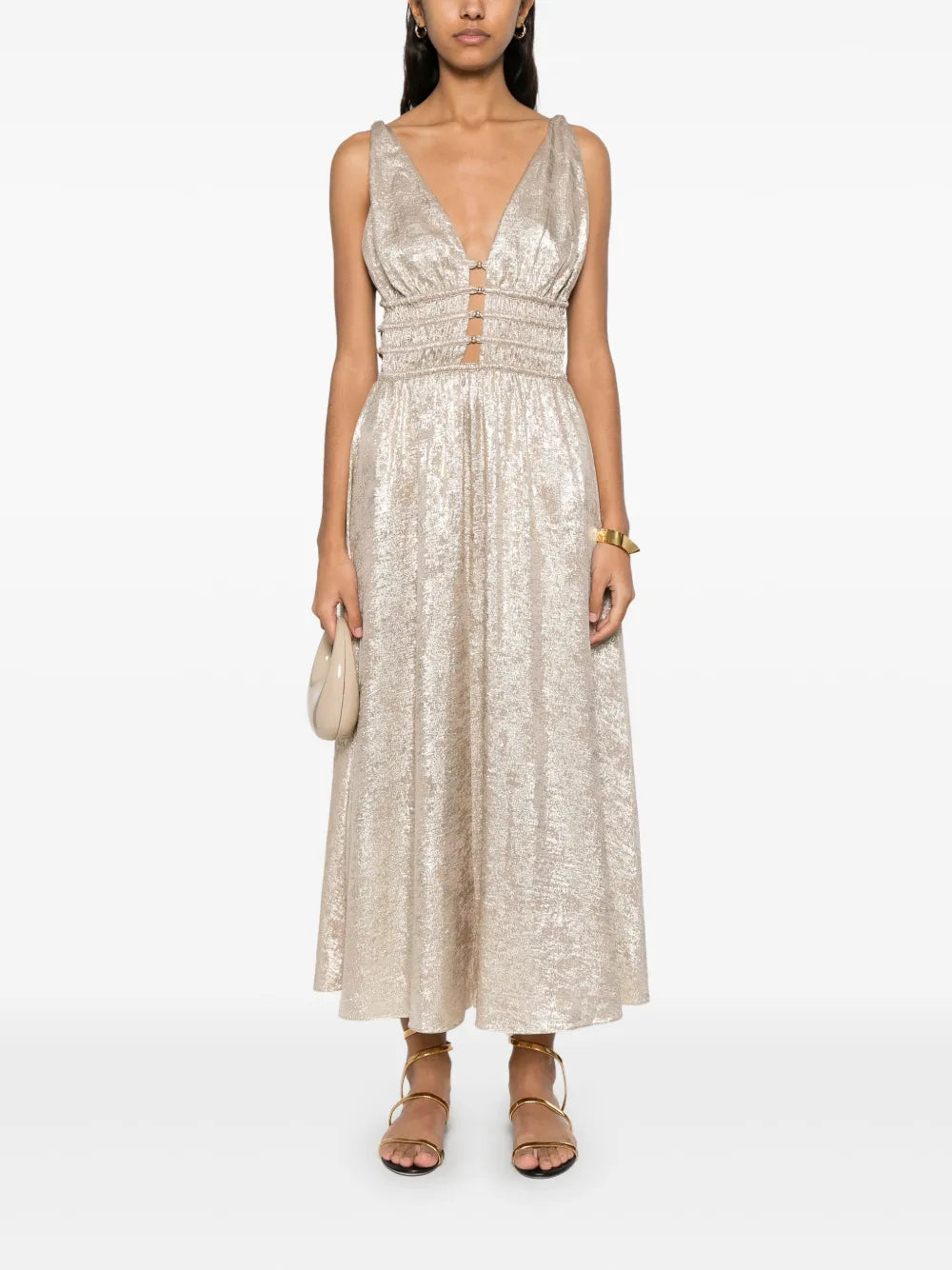 Smocked-Waist Midi Dress