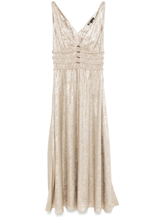 Smocked-Waist Midi Dress