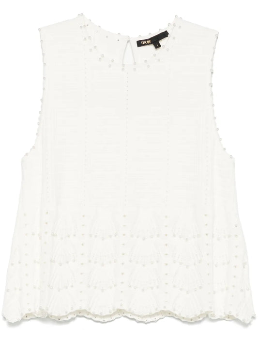 Faux-Pearl-Detailed Top