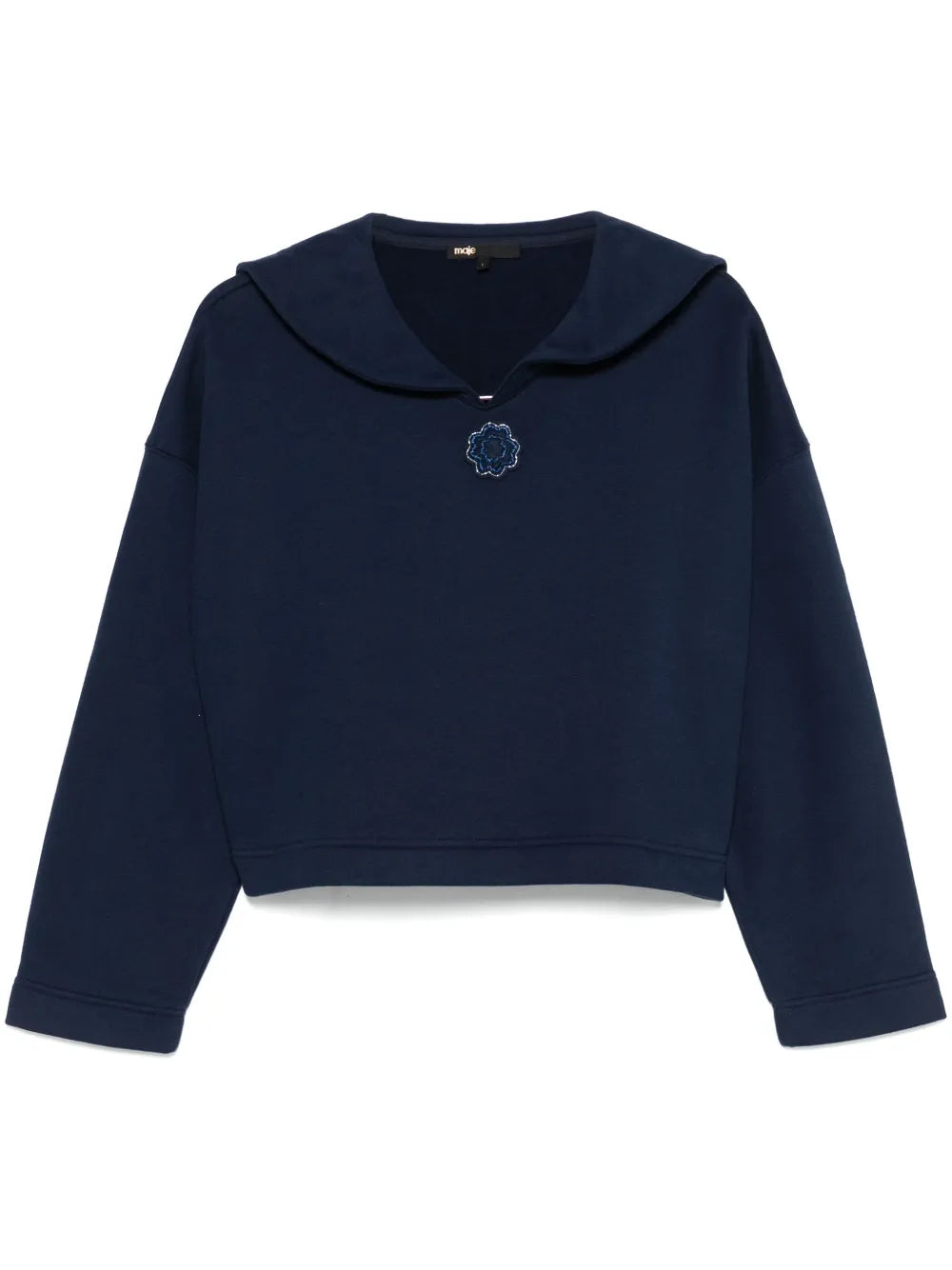 Floral-Brooch Sweatshirt