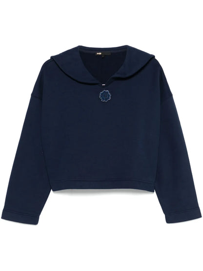 Floral-Brooch Sweatshirt